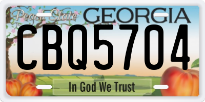 GA license plate CBQ5704
