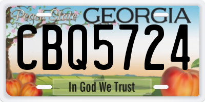 GA license plate CBQ5724