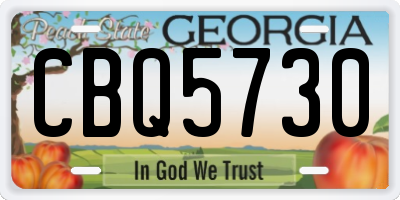 GA license plate CBQ5730