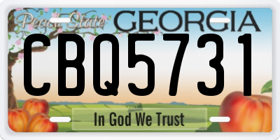 GA license plate CBQ5731