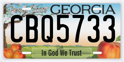 GA license plate CBQ5733