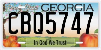 GA license plate CBQ5747