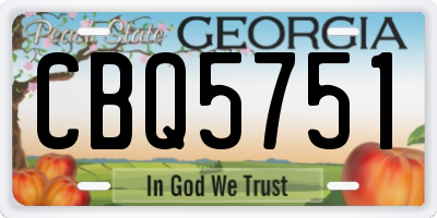GA license plate CBQ5751