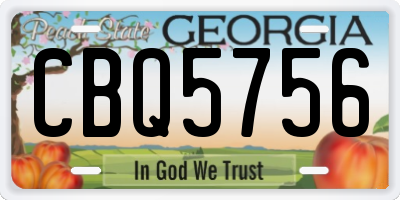 GA license plate CBQ5756