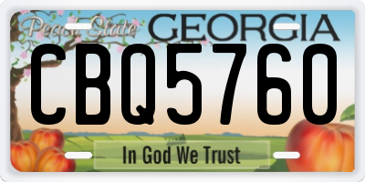 GA license plate CBQ5760