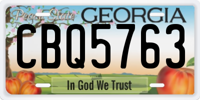 GA license plate CBQ5763