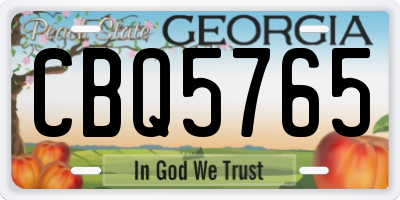GA license plate CBQ5765