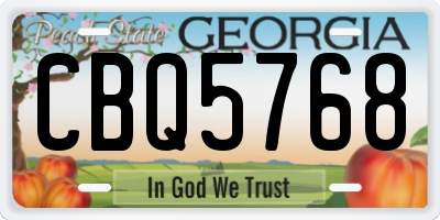 GA license plate CBQ5768