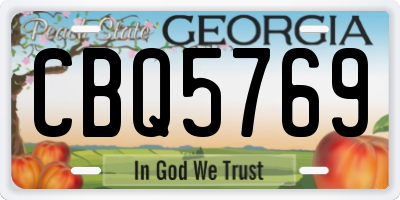 GA license plate CBQ5769