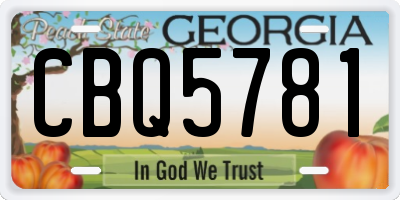 GA license plate CBQ5781