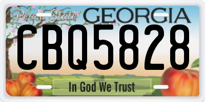 GA license plate CBQ5828