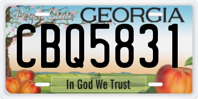 GA license plate CBQ5831