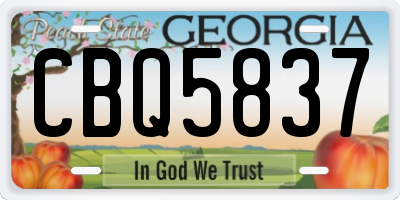 GA license plate CBQ5837