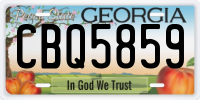 GA license plate CBQ5859