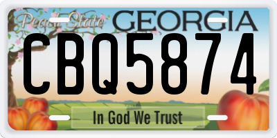 GA license plate CBQ5874