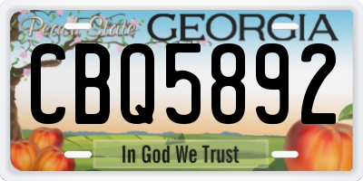GA license plate CBQ5892