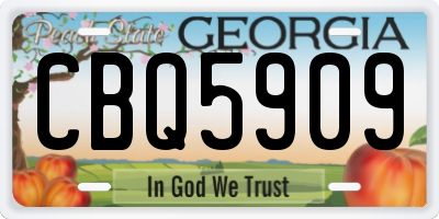 GA license plate CBQ5909