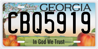 GA license plate CBQ5919