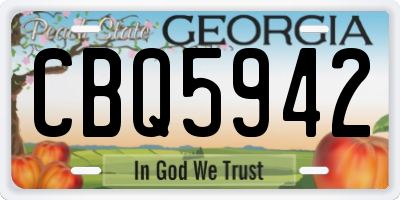 GA license plate CBQ5942
