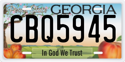 GA license plate CBQ5945