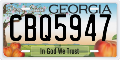 GA license plate CBQ5947