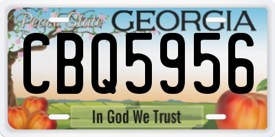 GA license plate CBQ5956