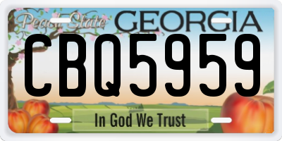 GA license plate CBQ5959