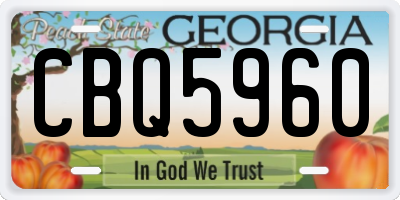 GA license plate CBQ5960