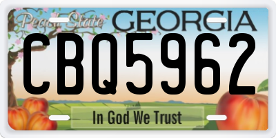 GA license plate CBQ5962