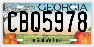 GA license plate CBQ5978