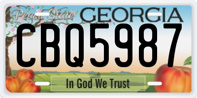 GA license plate CBQ5987