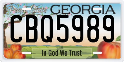 GA license plate CBQ5989