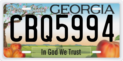 GA license plate CBQ5994