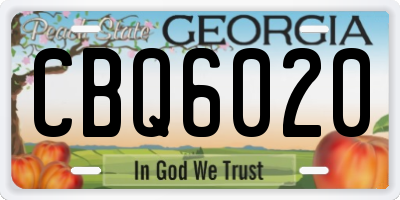 GA license plate CBQ6020