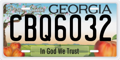 GA license plate CBQ6032