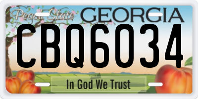 GA license plate CBQ6034