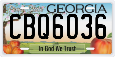GA license plate CBQ6036