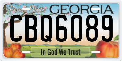 GA license plate CBQ6089