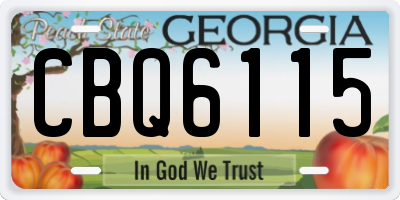 GA license plate CBQ6115