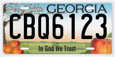 GA license plate CBQ6123