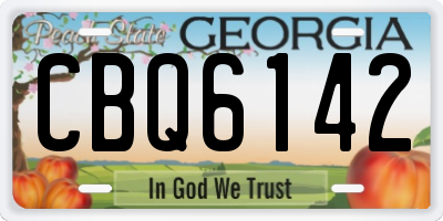 GA license plate CBQ6142