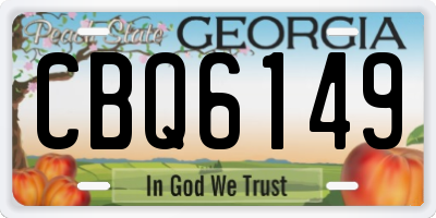GA license plate CBQ6149
