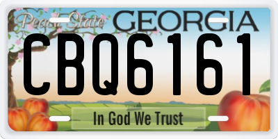 GA license plate CBQ6161