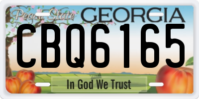 GA license plate CBQ6165
