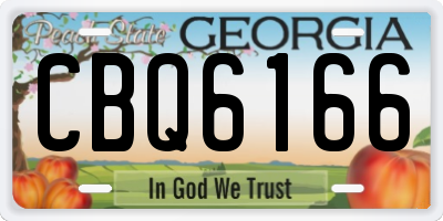 GA license plate CBQ6166