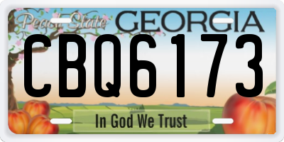 GA license plate CBQ6173
