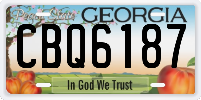 GA license plate CBQ6187
