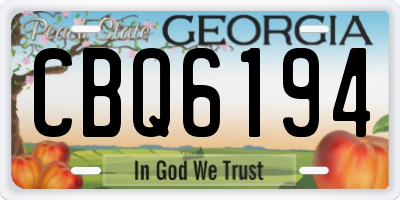 GA license plate CBQ6194