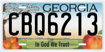 GA license plate CBQ6213