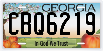 GA license plate CBQ6219